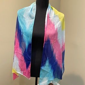 NWOT chiffon scarf - rainbow - multi color - fun